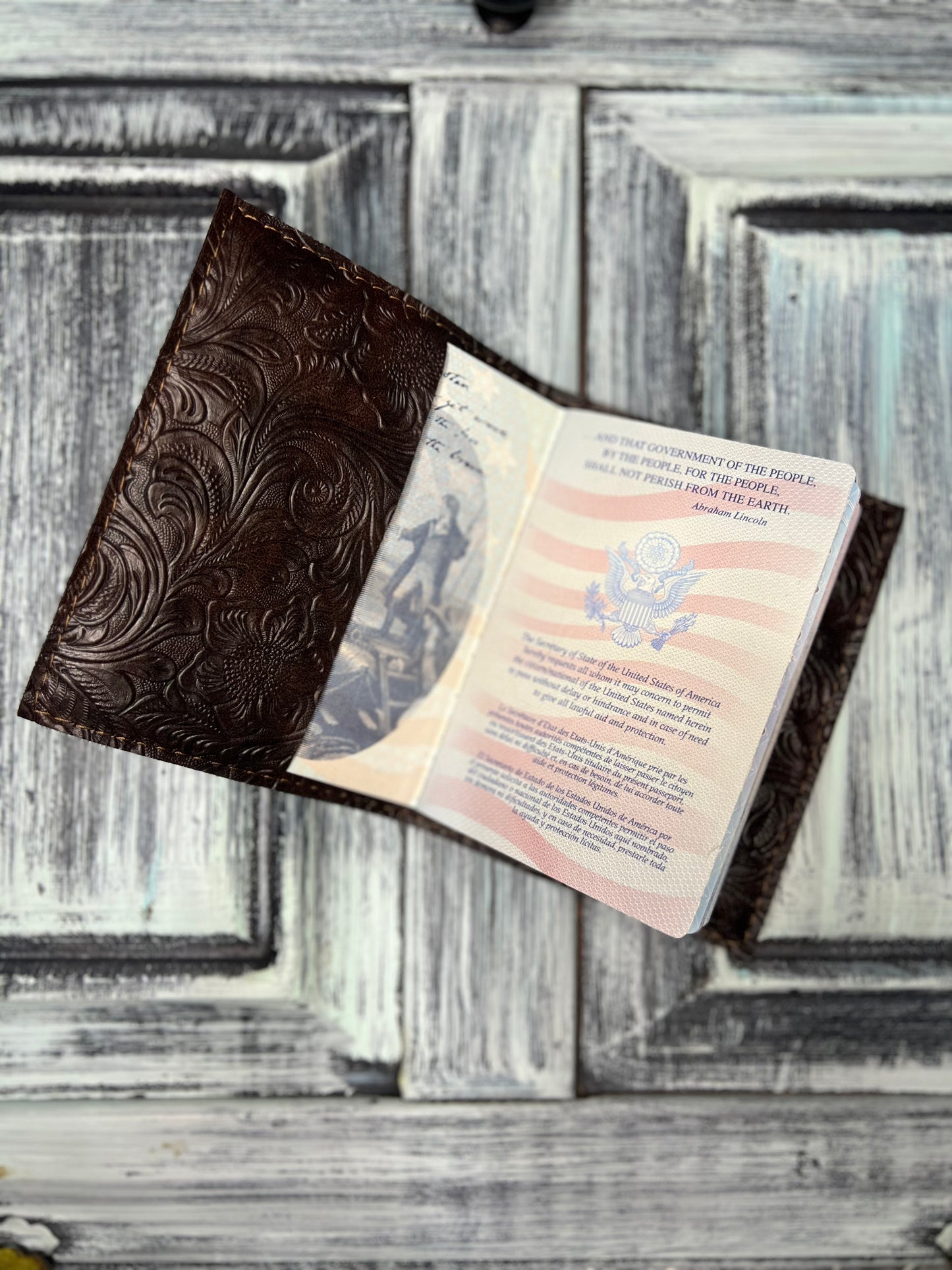 Leather LV Passport Cover