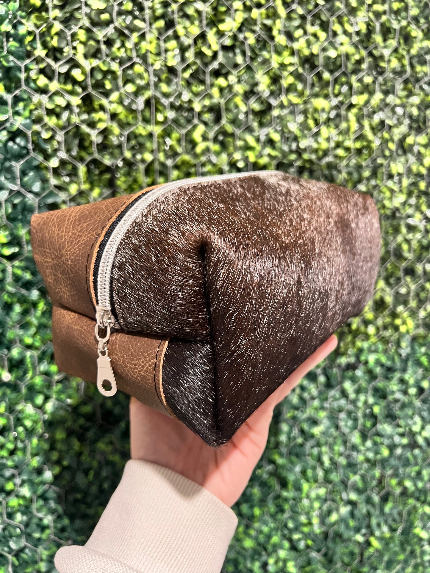 Half Cowhide Half leather Travel Bag