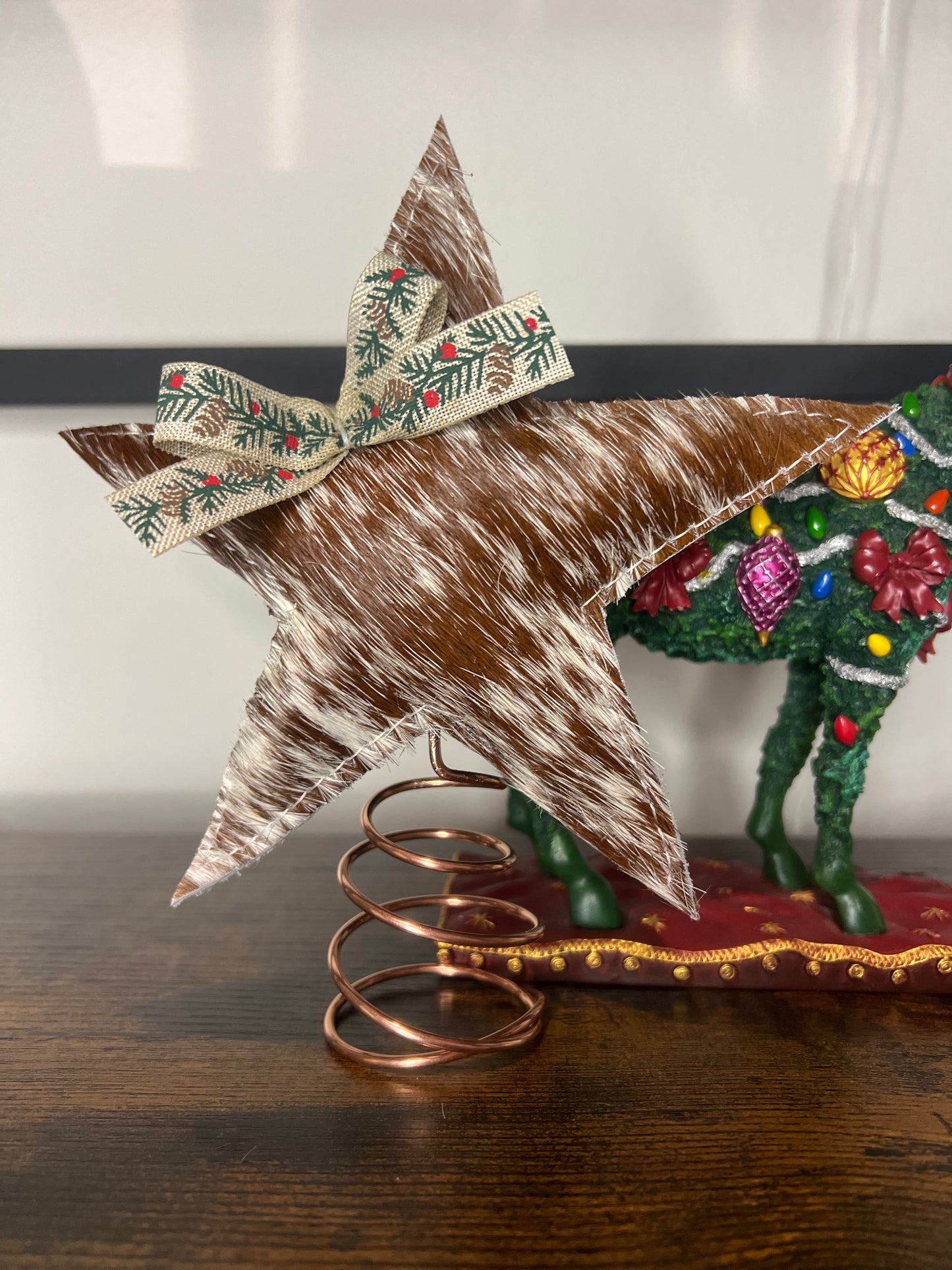 Cowhide Christmas Tree Topper