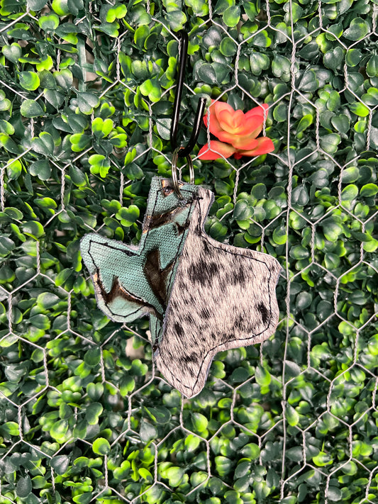 Cowhide TX Keychain