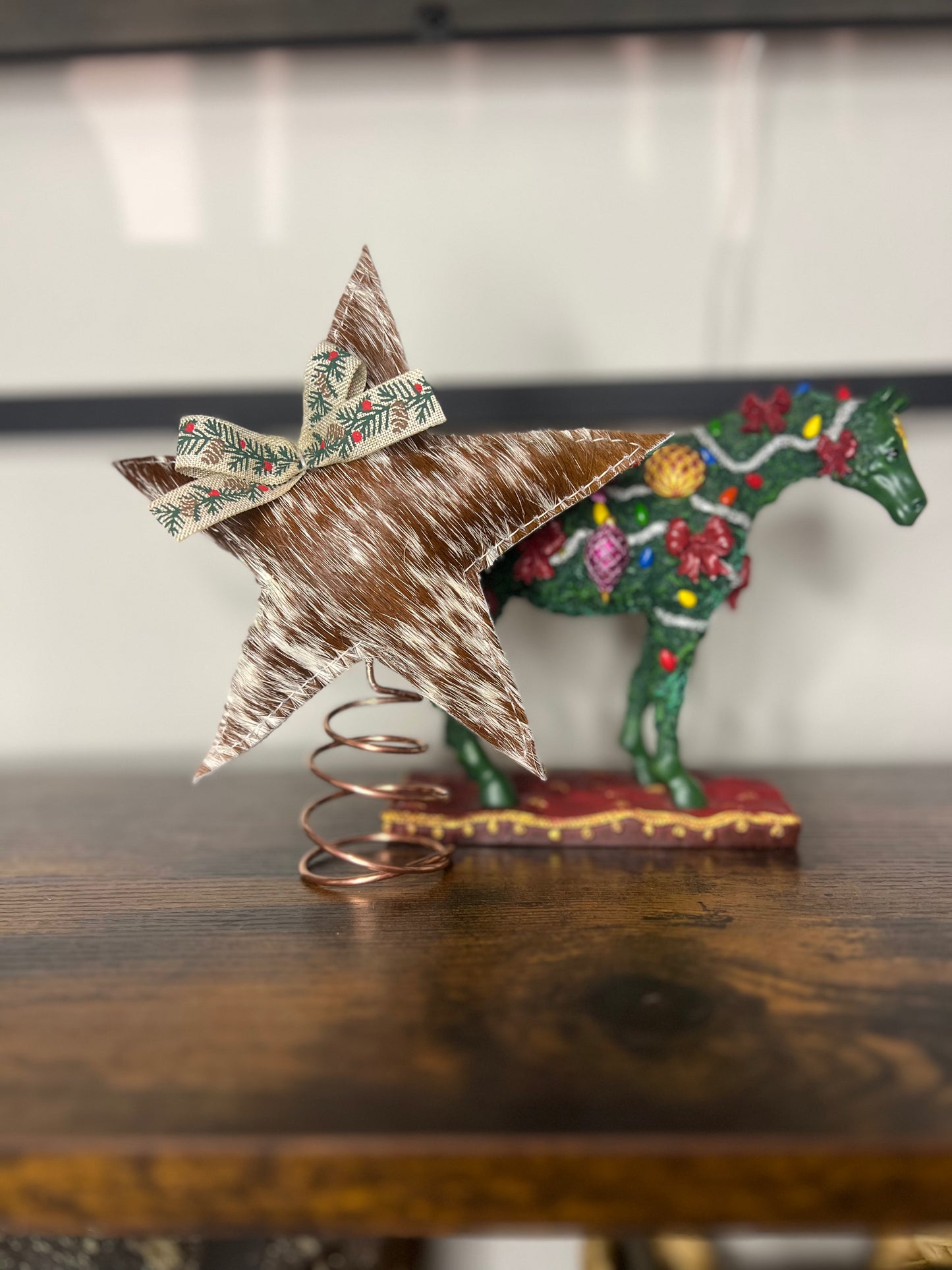 Cowhide Christmas Tree Topper