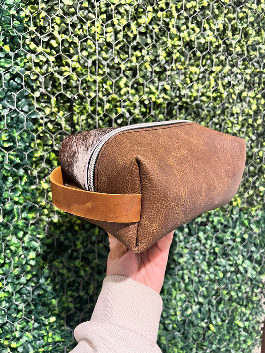 Half Cowhide Half leather Travel Bag